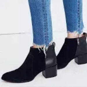 Madewell Black Asher Boots In Suede and Leather 8